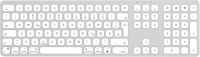 SODI Wireless Bluetooth Billentyűzet Mac/iPad/iPhone-hoz, Alumínium, Újratölthető, QWERTZ