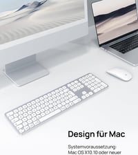 SODI Wireless Bluetooth Billentyűzet Mac/iPad/iPhone-hoz, Alumínium, Újratölthető, QWERTZ 7