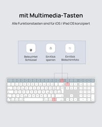 SODI Wireless Bluetooth Billentyűzet Mac/iPad/iPhone-hoz, Alumínium, Újratölthető, QWERTZ 8