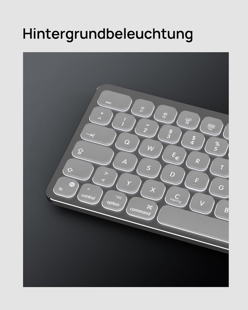 SODI Wireless Bluetooth Billentyűzet Mac/iPad/iPhone-hoz, Alumínium, Újratölthető, QWERTZ