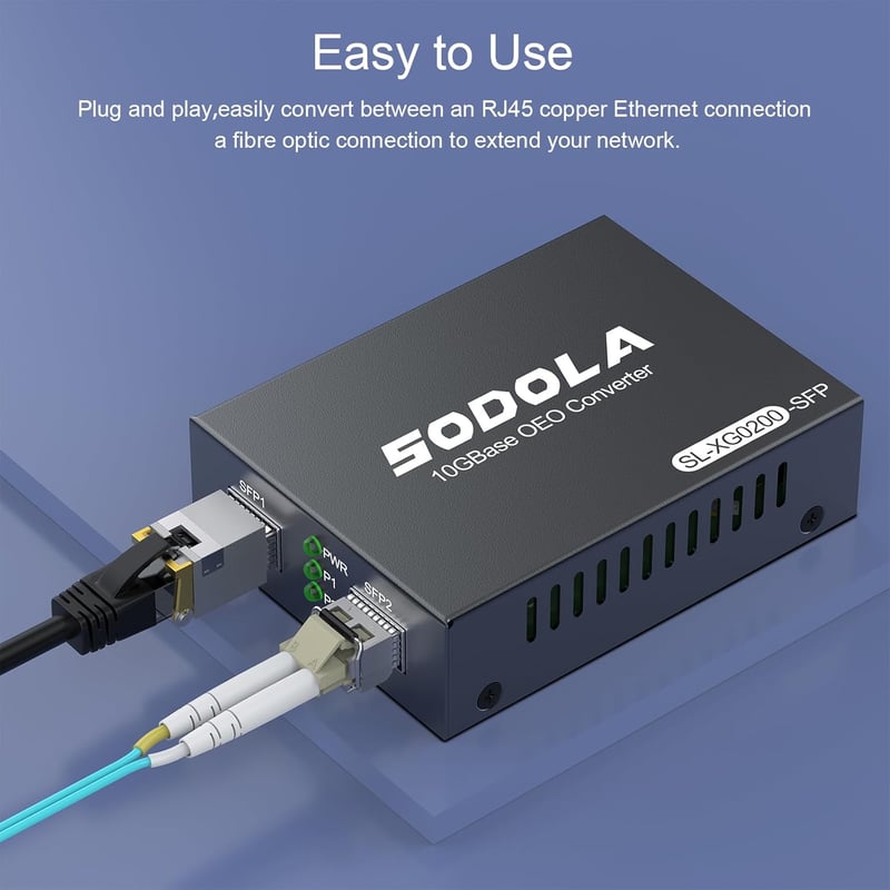Sodola 10G SFP+ Media Converter szett 10GBase-T és 10GBase-SR optikai modulokkal