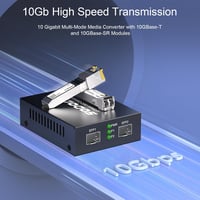 Sodola 10G SFP+ Media Converter szett 10GBase-T és 10GBase-SR optikai modulokkal 5