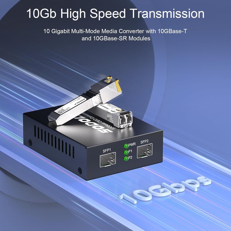 Sodola 10G SFP+ Media Converter szett 10GBase-T és 10GBase-SR optikai modulokkal