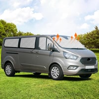 Soekodu Ford Transit Custom SWB Napellenző Szett 2012-2022 - 8 részes Hőszigetelő Belső Roletta Szélvédőre és Ablakokra Tárolótáskával 2