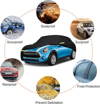 Soekodu Mini Cooper 3 ajtós autótakaró 2000-2024, 300D vízálló cipzárral és szélbiztosítóval 6