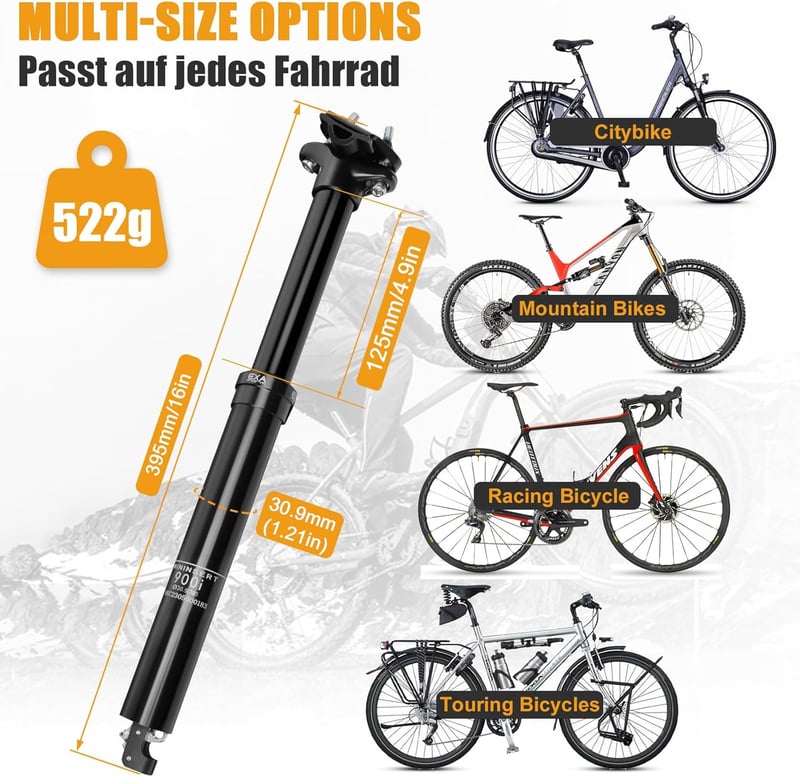 Soekodu MTB Teleszkópos Nyeregcső Hidraulikus Magasságállítható Drótvezérlés