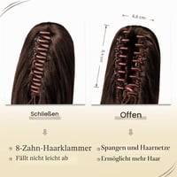 Sofeiyan karomos csíptetős göndör lófarok póthaj, szintetikus - világos hamvasbarna/platinaszőke - 33 cm 3