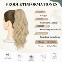 Sofeiyan 35 cm Príčesok typu konský chvost so štipcom, krátky vlnitý syntetický príčesok čierny, prirodzene kučeravý vlasový doplnok pre ženy 2