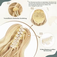 Sofeiyan 35 cm Príčesok typu konský chvost so štipcom, krátky vlnitý syntetický príčesok čierny, prirodzene kučeravý vlasový doplnok pre ženy 3