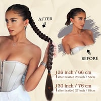 Extensie de coadă de cal împletită Sofeiyan cu elastic, lungă, 66 cm, meșă sintetică cu aspect natural pentru femei 3