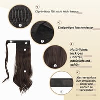 Sofeiyan körbefogós göndör/hullámos lófarok póthaj, szintetikus - középbarna - 38 cm 5