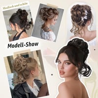 Sofeiyan Messy Bun doplnok do vlasov, špirálový vlnitý príčesok, drdol scrunchie s prameňmi, hnedý mix so svetlou gaštanovou pre ženy 6