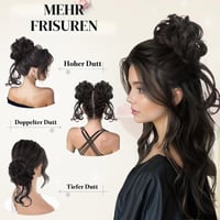 Sofeiyan Messy Bun doplnok do vlasov, špirálový vlnitý príčesok, drdol scrunchie s prameňmi, hnedý mix so svetlou gaštanovou pre ženy 5