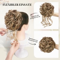 Sofeiyan Messy Bun doplnok do vlasov, špirálový vlnitý príčesok, drdol scrunchie s prameňmi, hnedý mix so svetlou gaštanovou pre ženy 4