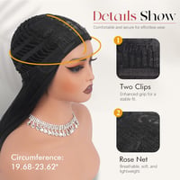 Perucă Sofeiyan lungă și dreaptă cu breton, 40 cm, șaten închis, stratificată, cu aspect natural, din fibră sintetică, pentru femei, potrivită pentru zi cu zi și ocazii speciale 6