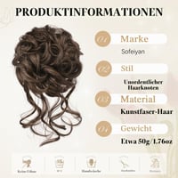 Sofeiyan Messy Bun doplnok do vlasov, špirálový vlnitý príčesok, drdol scrunchie s prameňmi, hnedý mix so svetlou gaštanovou pre ženy 2