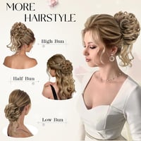 Sofeiyan Messy Bun kontybetét göndör hullámos tincsekkel, szintetikus - sötétszürke 5