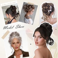 Sofeiyan Messy Bun príčesok do vlasov s kučeravými vlnami, syntetický - tmavosivý 6