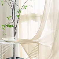 Set draperii transparente Softalker cu buzunar pentru galerie, voal bej pentru living, 160 cm, extra lungi pentru sistem de șină, 2 buc. 3