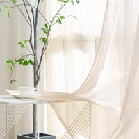 Softalker Fodros Függöny Szett - Bézs Áttetsző Fényáteresztő Sál Függöny, 140x260 cm, 2 db, Modern Nappali Függöny Rúdra Szerelhető 4