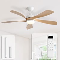 Ventilator de tavan Sofucor 132 cm cu lampă și telecomandă, LED, motor DC, 6 viteze, reglabil, temporizator, silențios, funcționare vară-iarnă 1