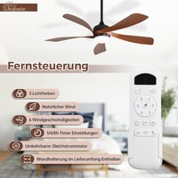 Sofucor 132 cm Mennyezeti Ventilátor Lámpával, Távirányítóval, 6 Fokozat, Időzítő, Hálószobához 7