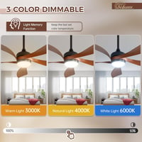 Sofucor 132 cm Mennyezeti Ventilátor Lámpával, Távirányítóval, 6 Fokozat, Időzítő, Hálószobához 2