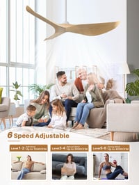 Ventilator de tavan modern Sofucor de 38 inch, fără lampă, 3 pale, culoare lemn 3