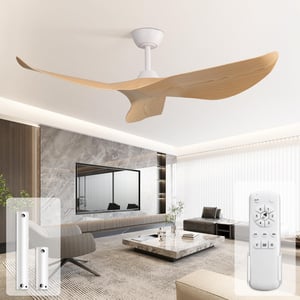 Ventilator de tavan modern Sofucor de 38 inch, fără lampă, 3 pale, culoare lemn