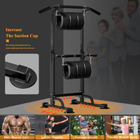 sogesfurniture Power Tower fekete, nyújtó és dip állomás húzódzkodórúddal, magasságállítás 165-210 cm 5