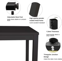 Birou pentru calculator sogesfurniture AC3B-100-SF - negru - 100x60x75 cm 6