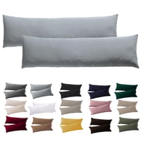 Față de pernă pentru dormit lateral Soifox 40x145 cm, 2 bucăți, gri, cu fermoar, 100% microfibră, hipoalergenică 1