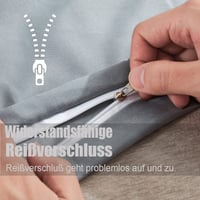 Față de pernă pentru dormit lateral Soifox 40x145 cm, 2 bucăți, gri, cu fermoar, 100% microfibră, hipoalergenică 4
