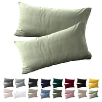 Obliečky na vankúš Soifox 40x80 cm, 2 ks - Šalviovo zelené, 100% mikrovlákno, nežehlivé a nekrčivé, so zipsom 1