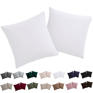 Set 2 fețe de pernă Soifox 80x80 cm alb - 100% microfibră, nu necesită călcare, fără șifonare, cu fermoar