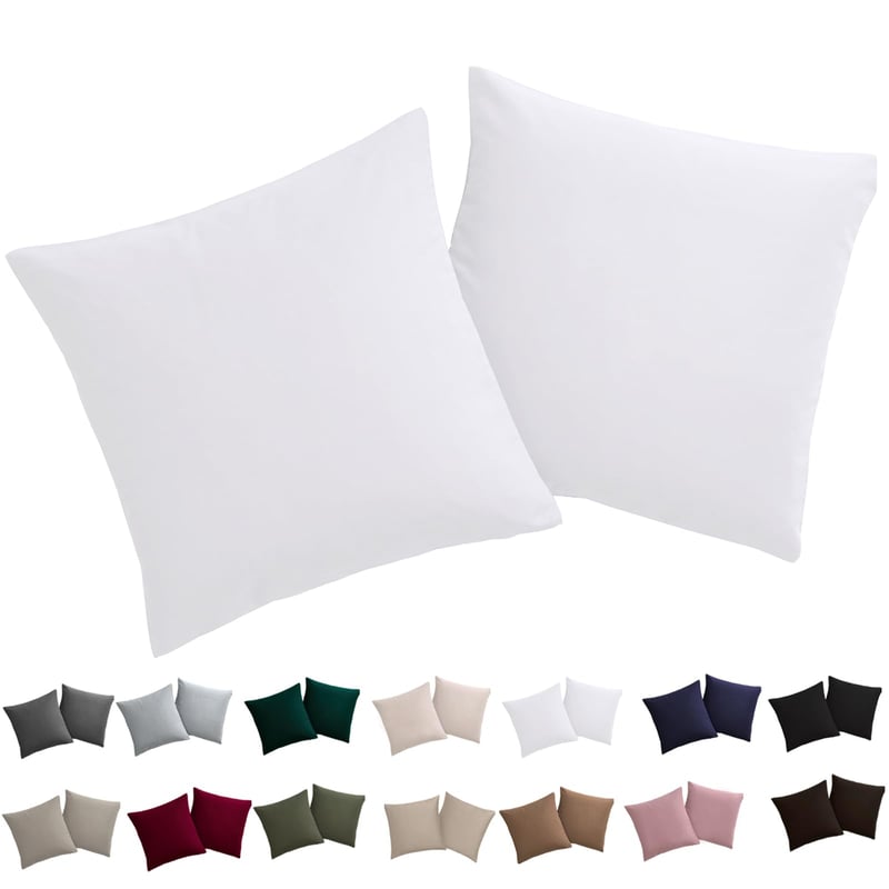 Obliečky na vankúše Soifox 80x80 cm biele, sada 2 ks – 100% mikrovlákno, nežehlivé, nemačkavé, so zipsom