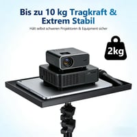 SOIMISS Skladací statív na projektor, nastaviteľná výška 40-110 cm, s táckou, držiak na notebook, čierny, prenosný na fotoaparát a projektor 3