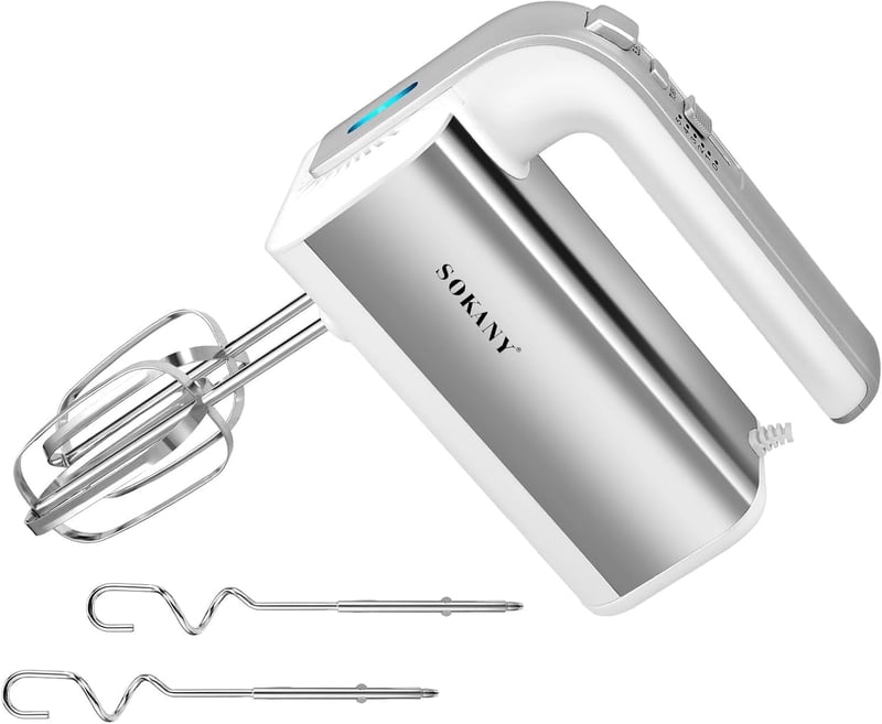 SOKANY 800W Kézi Mixer Rozsdamentes Acél 5 Fokozat Dagasztó Habverő