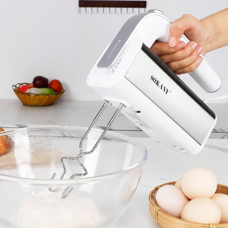 SOKANY 800W Kézi Mixer Rozsdamentes Acél 5 Fokozat Dagasztó Habverő
