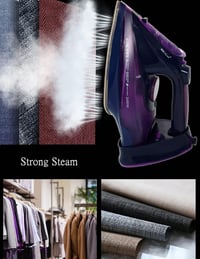 SOKANY AJ2085 Vezeték Nélküli Gőzölős Vasaló, 2400W, 370ml Víztartály, Kerámia Talp, Hordozható, Lila 2