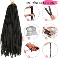 SOKU Műhaj Istennő Locs Szett - 5 Csomag Horgolt Raszta Hajhosszabbítás, Sötétbarna, 66 cm, Szintetikus Puha Fonott Dreadlock 7