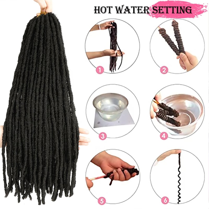 SOKU Műhaj Istennő Locs Szett - 5 Csomag Horgolt Raszta Hajhosszabbítás, Sötétbarna, 66 cm, Szintetikus Puha Fonott Dreadlock