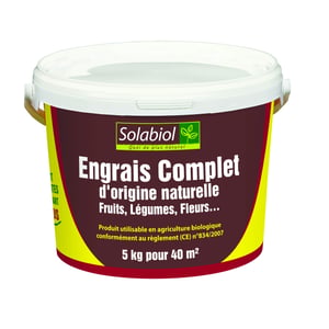 Îngrășământ Universal Complet Solabiol, Mini Granule - Fructe, Legume, Flori - Pentru Agricultură Organică - 5 kg