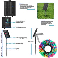 SOLARBABY Solarni božićni svjetlosni niz za vanjsku upotrebu, 40 m, 400 LED šarenih lampica, IP65 vodootporne, 19 načina rada, s daljinskim upravljačem, za vrt, balkon, terasu, party dekoraciju 9