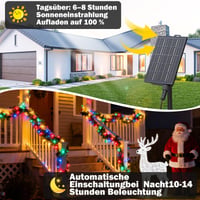 SOLARBABY Solarni božićni svjetlosni niz za vanjsku upotrebu, 40 m, 400 LED šarenih lampica, IP65 vodootporne, 19 načina rada, s daljinskim upravljačem, za vrt, balkon, terasu, party dekoraciju 2