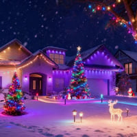 SOLARBABY Solarni božićni svjetlosni niz za vanjsku upotrebu, 40 m, 400 LED šarenih lampica, IP65 vodootporne, 19 načina rada, s daljinskim upravljačem, za vrt, balkon, terasu, party dekoraciju 6