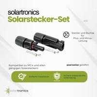 Solartronics 12 pari MC4 kompatibilnih konektora za solarne panele, IP67 vodootporni PV utikač, za kabele od 4-6 mm², s ključem za zatezanje, muški/ženski 3