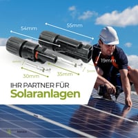 Solartronics 6 parova solarnih konektora MC4 kompatibilnih, crni, IP67 vodootporni PV utikač muški-ženski za solarni kabel 4mm² - 6mm² s ključem za zatezanje 4