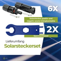 Solartronics 6 parova solarnih konektora MC4 kompatibilnih, crni, IP67 vodootporni PV utikač muški-ženski za solarni kabel 4mm² - 6mm² s ključem za zatezanje 2