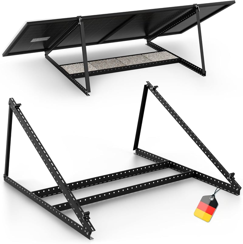 SolarXon Napelem Tartó Fekete Alumínium 118cm 0-90° Balkon Erőmű